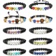 10 Pieces Lava Rock Chakra Bracelets Stress Relief Yoga Beads Aromatherapy Essential Oil Diffuser Elastic Bracelets For Women Men 10 Pieces Lava Rock Chakra Bracelets Stress Relief Yoga Beads Aromatherapy Essential Oil Diffuser Elastic Bracelets For Women Men
